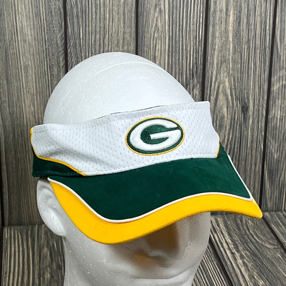 Green Bay Packers Reebok Visor OSFA Green White Yellow NFL Sideline Hat Retro